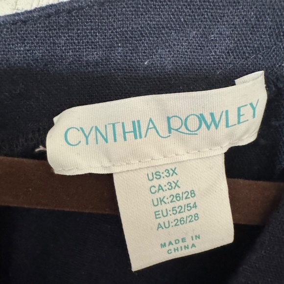 Navy Cynthia Rowley Linen Dress - Picture 3 of 3